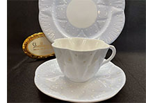babyblue polka dot Dainty cup and saucer